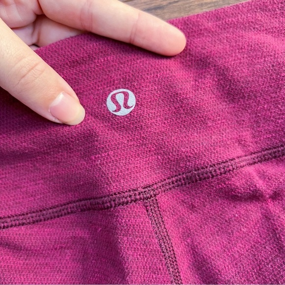 Lululemon • Wunder Under Pant legging Luon Pique maroon Rust Berry Bumble - Picture 11 of 12